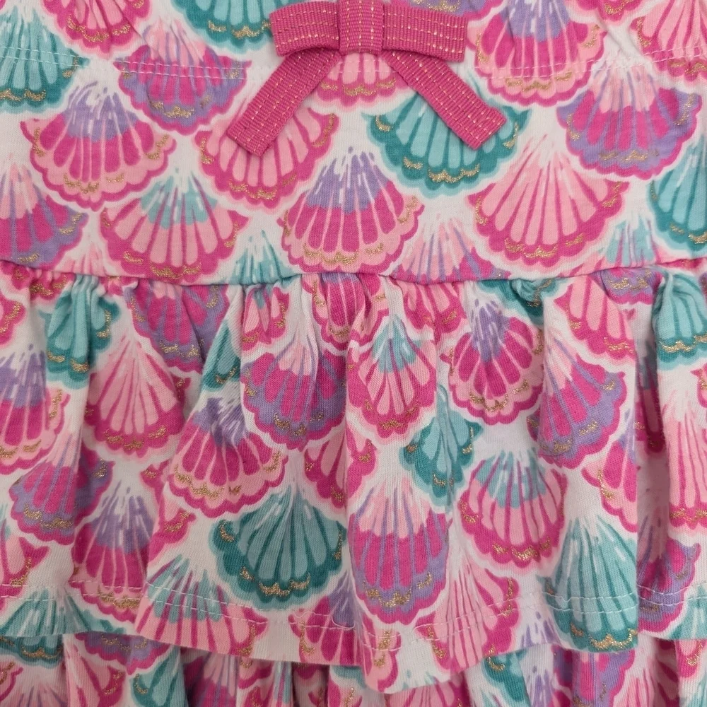 Tommy Bahama Girl's Skirt Ruffle Metallic Tie Skort Lined Seashells Size Medium